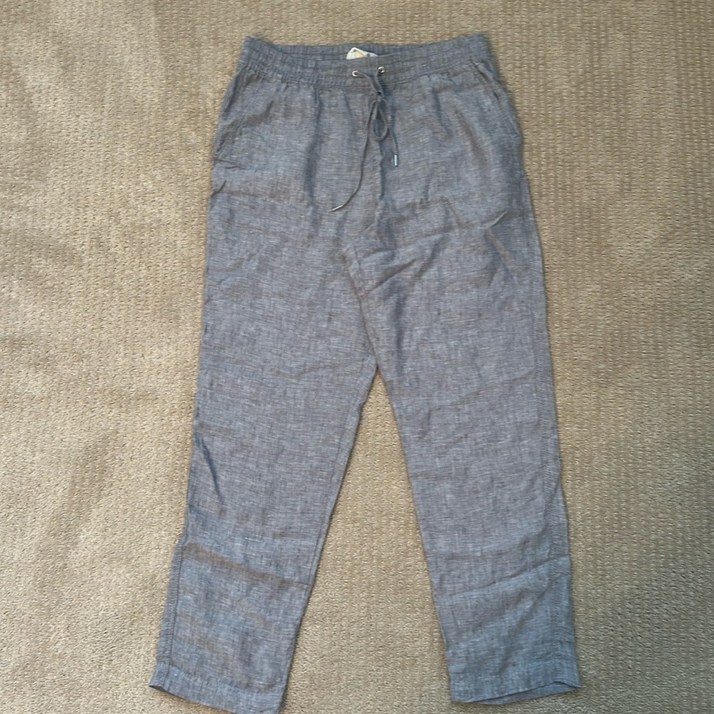 H&M linen pants with pockets and tie/elastic waistband - size Medium